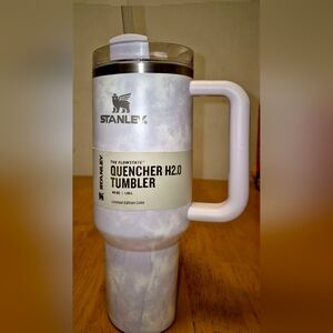 Stanley Purple and White Tumbler with Sturdy Handle